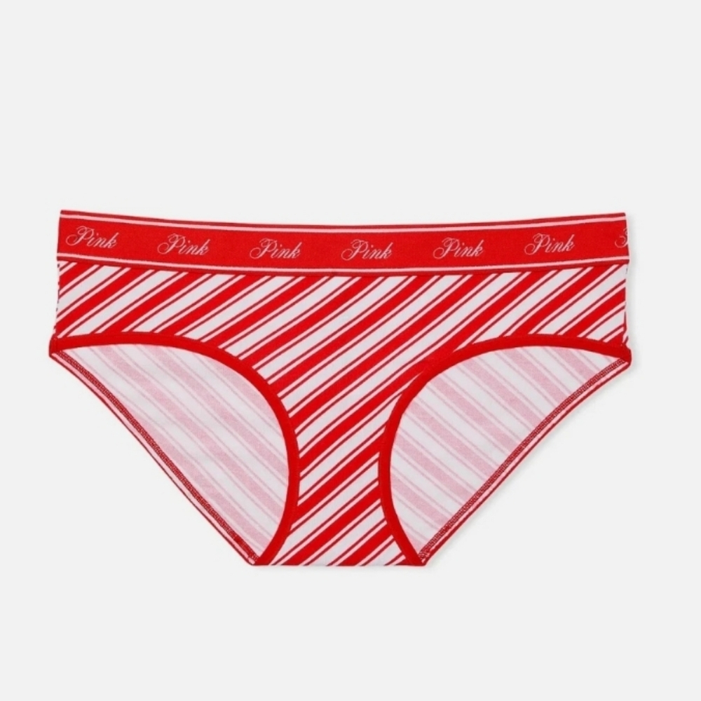 PINK Victoria's Secret Red & White Striped Underwear